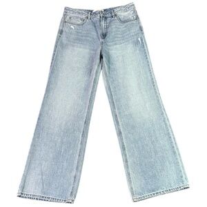 Stradivarius D92 Wide Leg Baggy Straight Jeans Light Blue Women’s 10